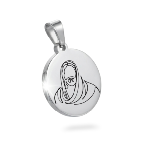 Colar Personalizado de Jesus Cristo Prateado Médio