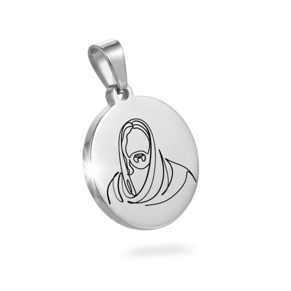 Colar Personalizado de Jesus Cristo Prateado Pequeno