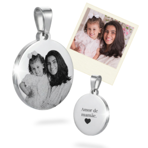Colar Personalizado Redondo Médio Prateado
