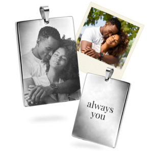 Colar Personalizado Quadrado Prateado Grande