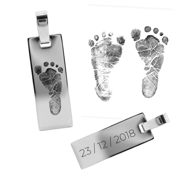 Colar Personalizado Faixa Prateada Pequena