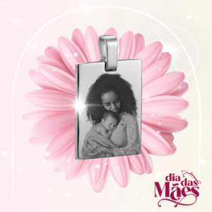 Colar Personalizado Quadrado Prateado Pequeno